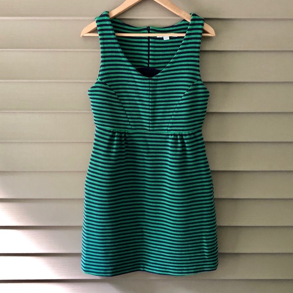 Boden Dresses & Skirts - Boden Green and Navy Striped Vintage Ponte Dress
